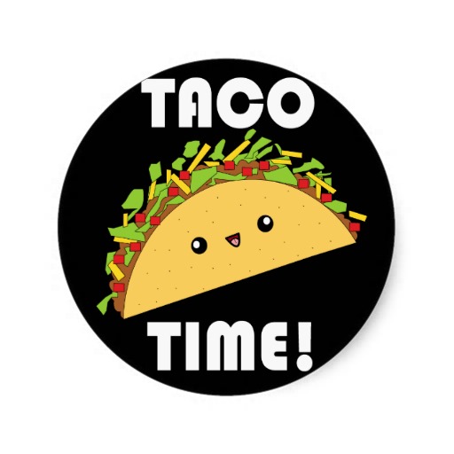 Illustrated taco with "Taco Time!".