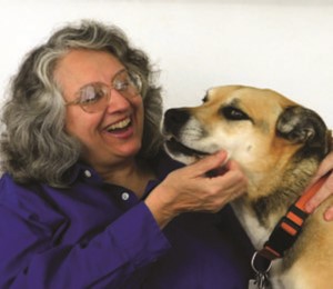 Teresa Peschel, pictured with her dog
