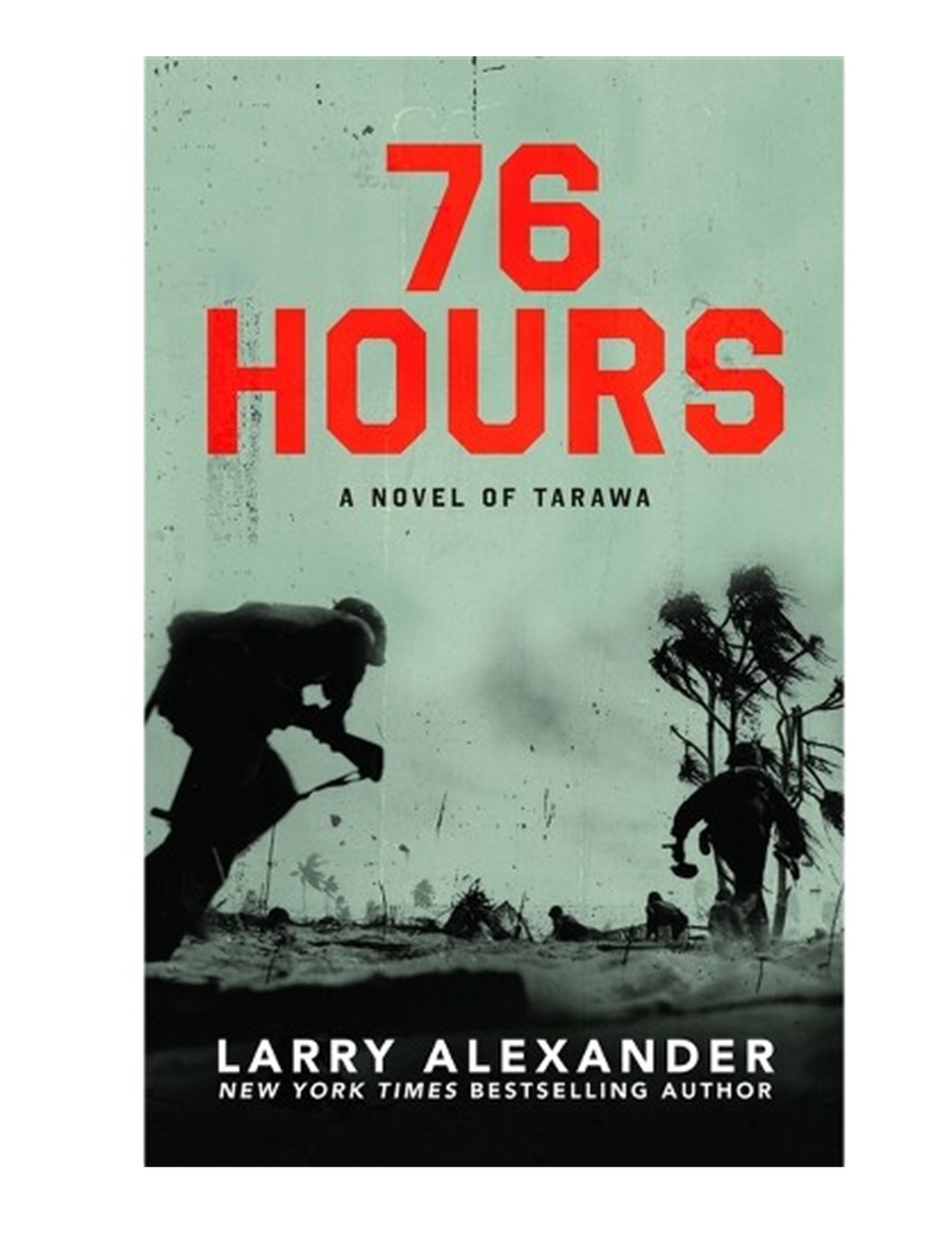 "76 Hours" book cover with silhouettes of soldiers and palm trees.
