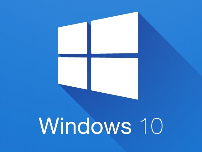 Blue Windows 10 logo.