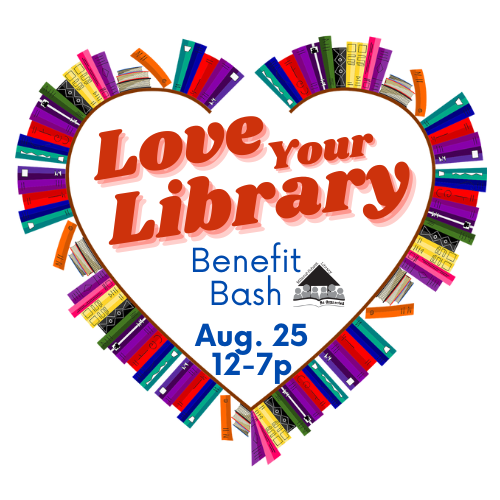 heart shape of book spines, Love Your Library event logo