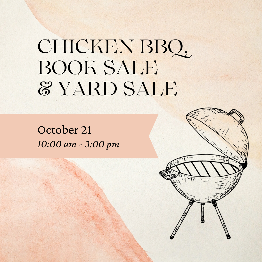 chicken bbq, book sale and yard sale