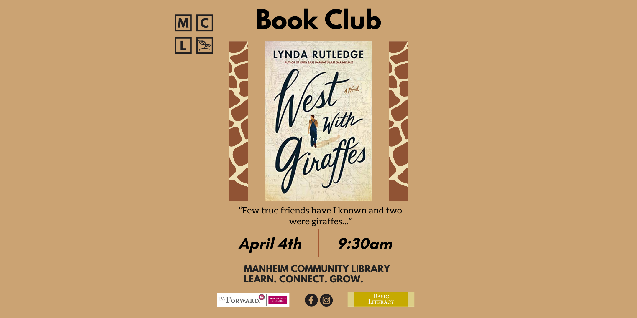 Book Club on Thursday, April 4th at 9:30am