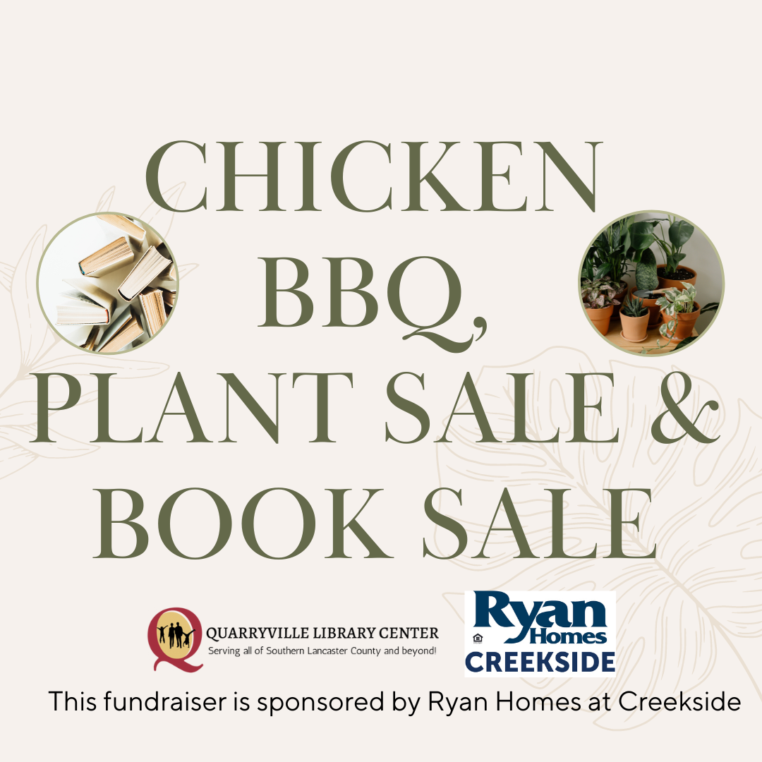 chicken bbq, plant sale, and book sale