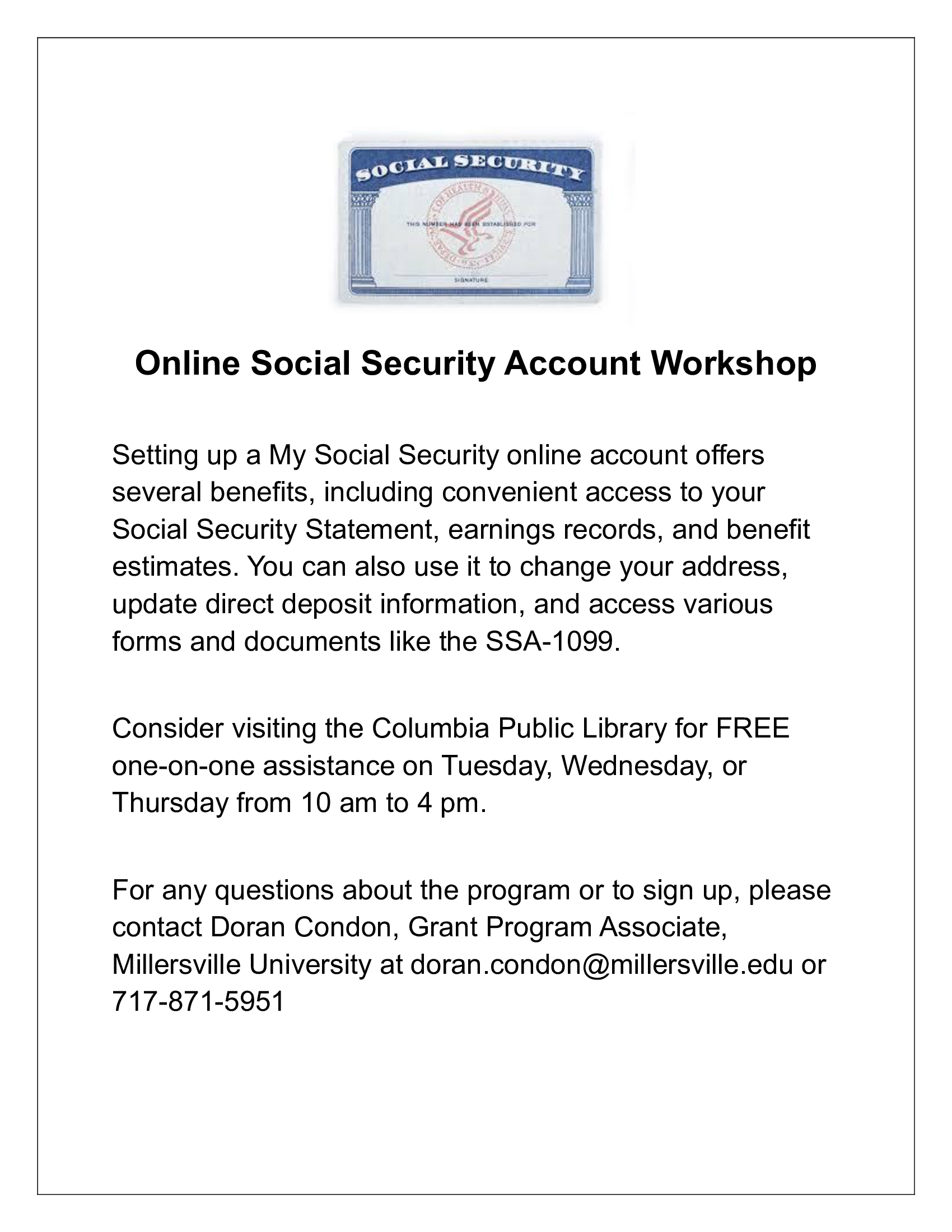 Social Security flyer