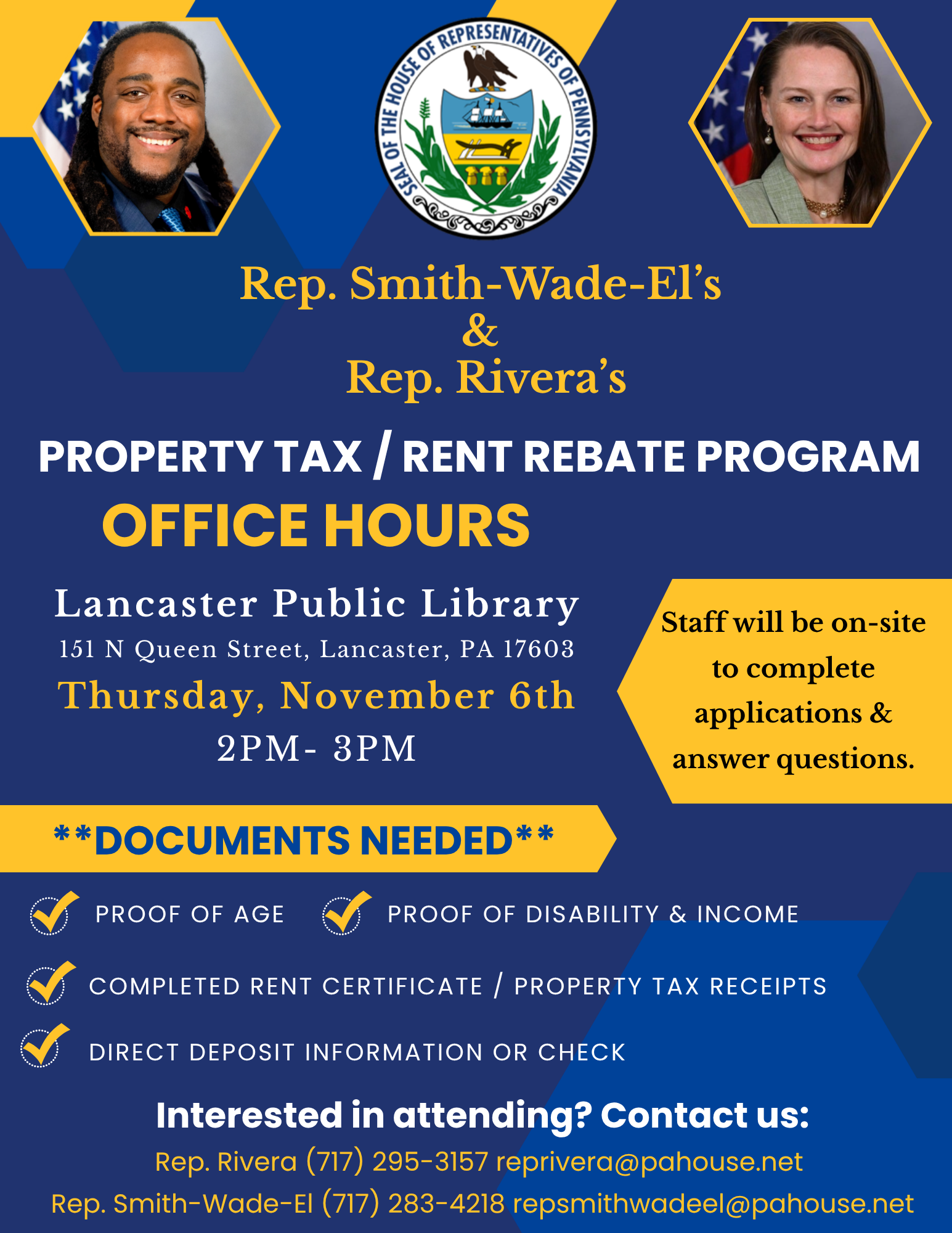 Rep Rivera Rep Smith Wade-El ptrr flyer