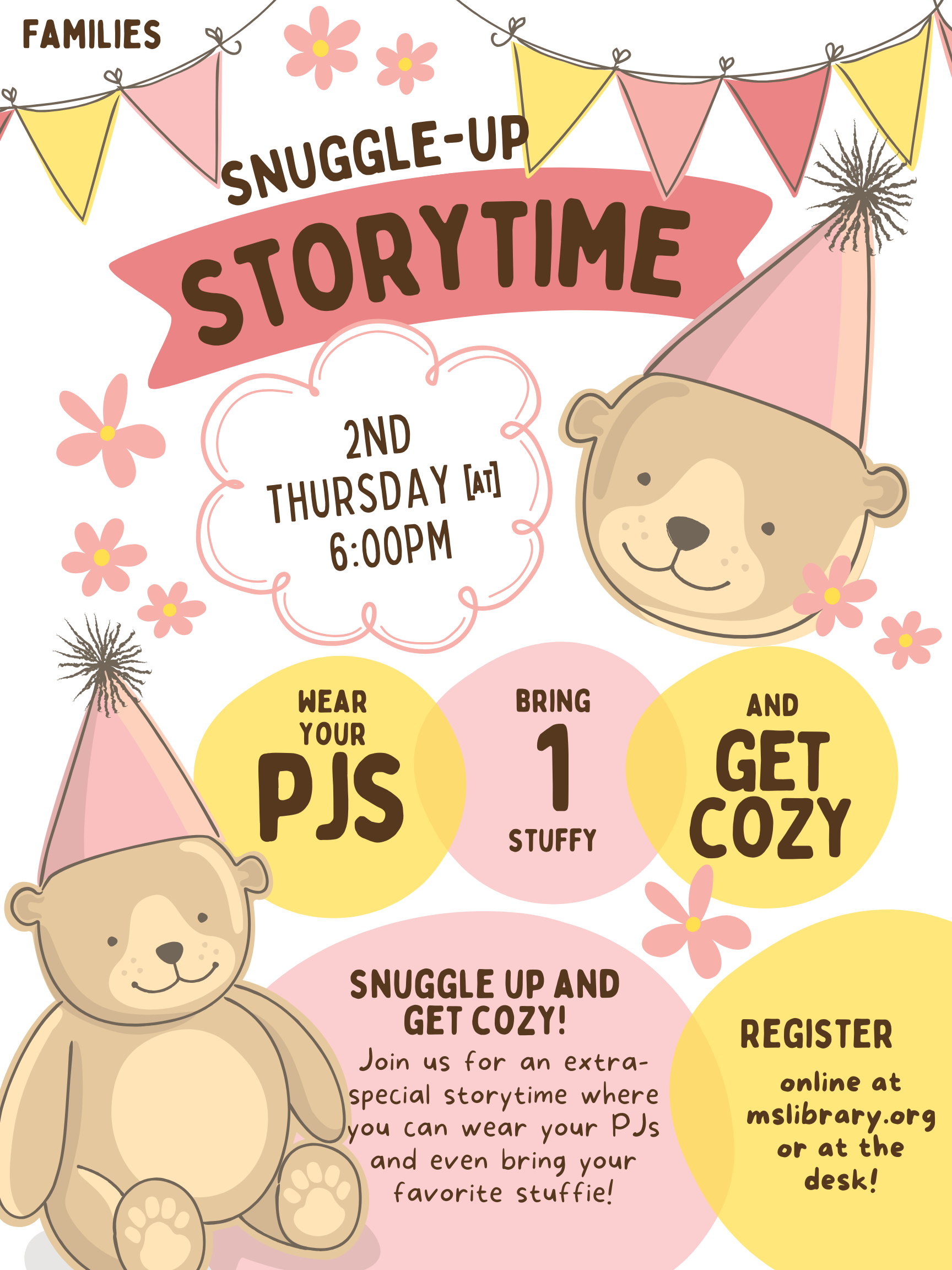 teddy bears with program details