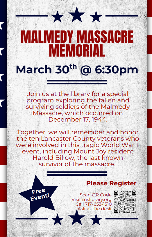 details about the program Malmedy Massacre Memorial with American theme