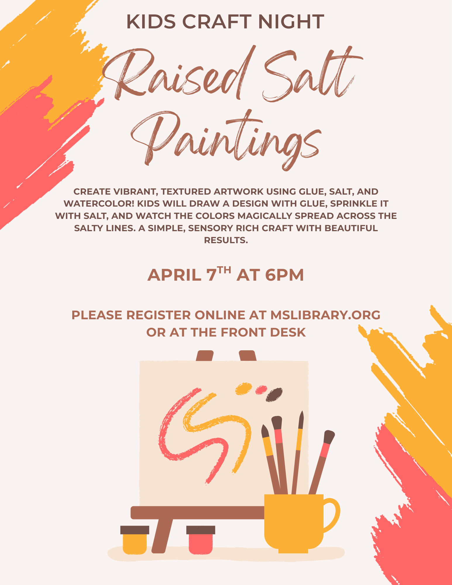 Create vibrant, textured artwork using glue, salt, and watercolor! Kids will draw a design with glue, sprinkle it with salt, and watch the colors magically spread across the salty lines. A simple, sensory‑rich craft with beautiful results.