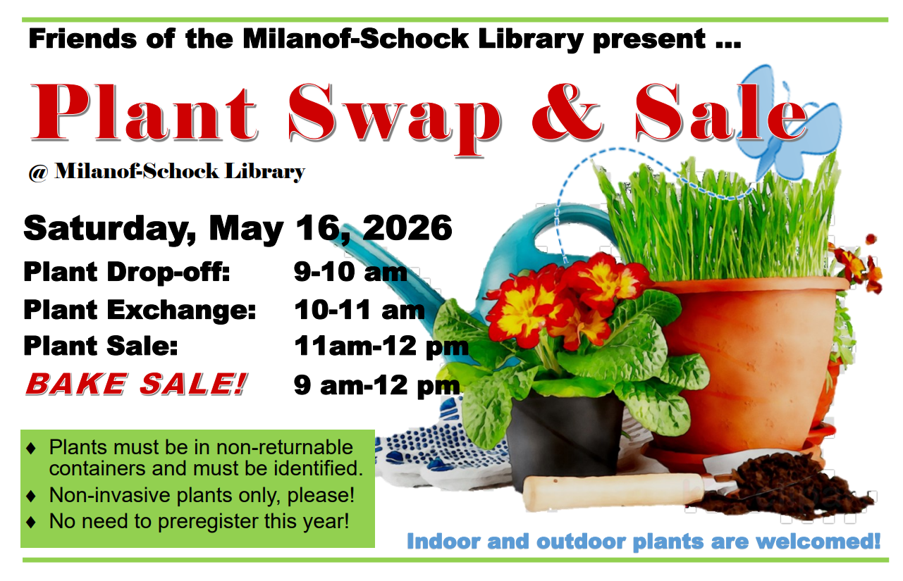 poster with details about the Plant Exchange and Bake Sale