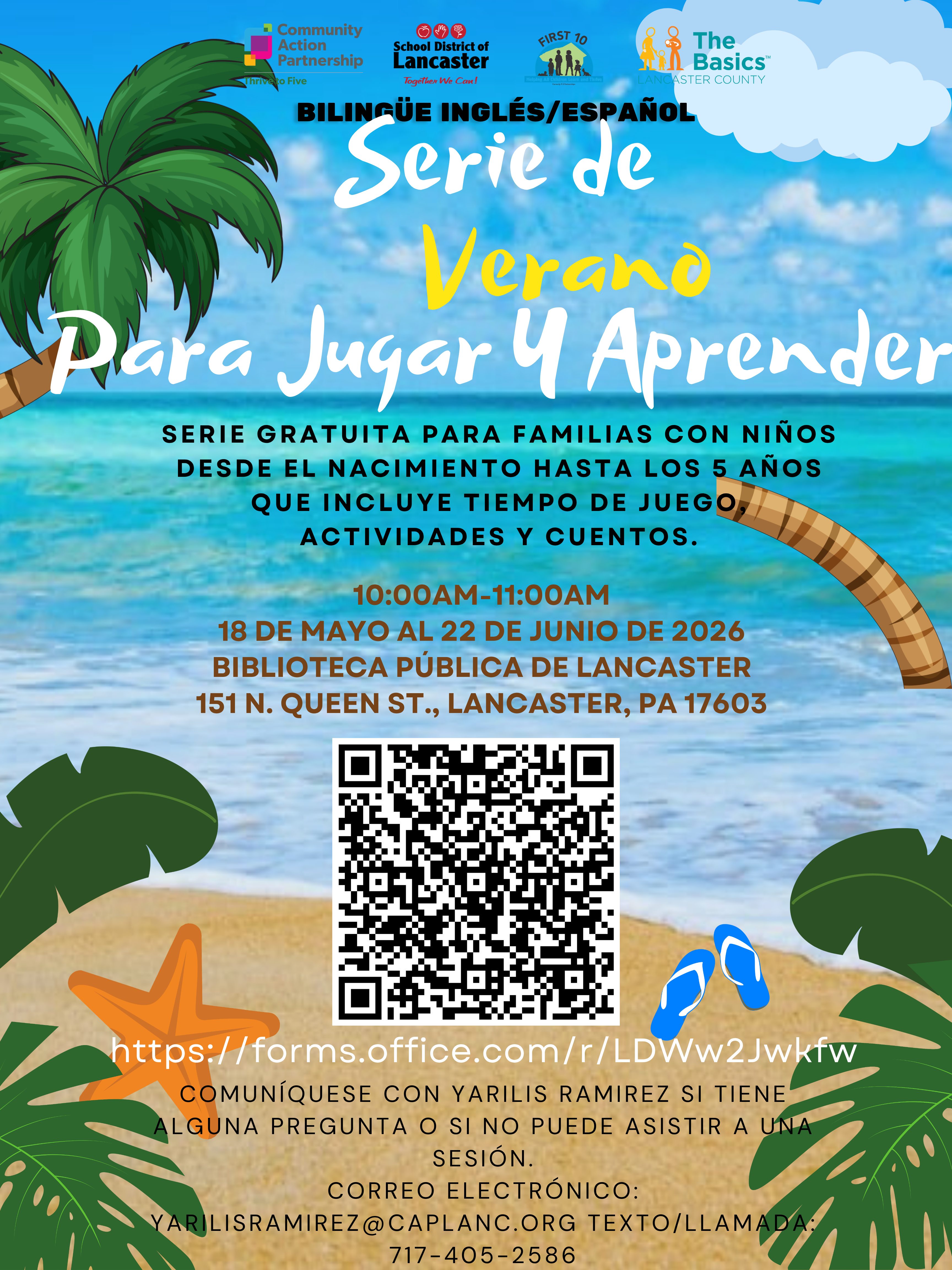 Play and Learn flyer in Spanish