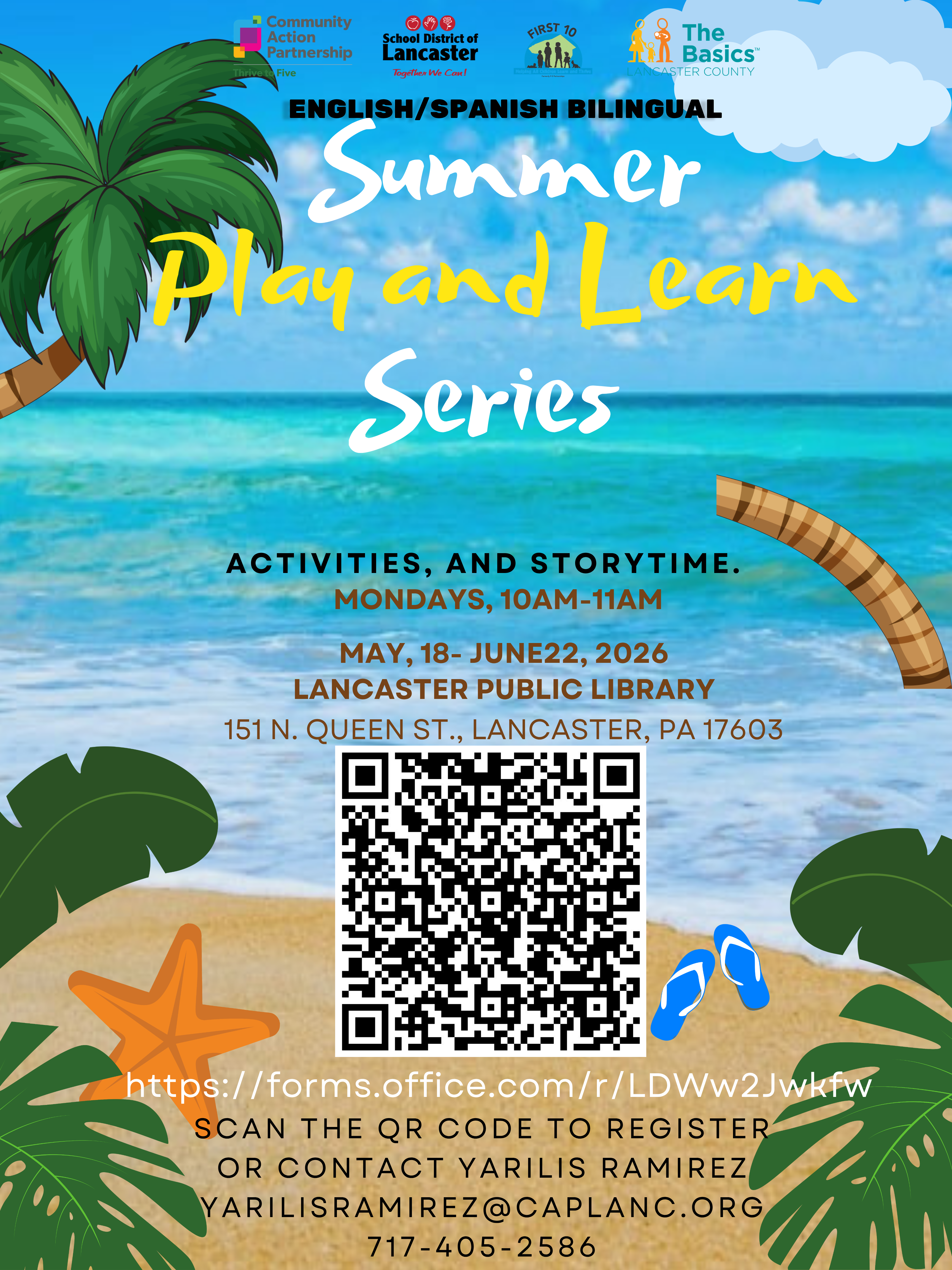 Play and Learn flyer in English