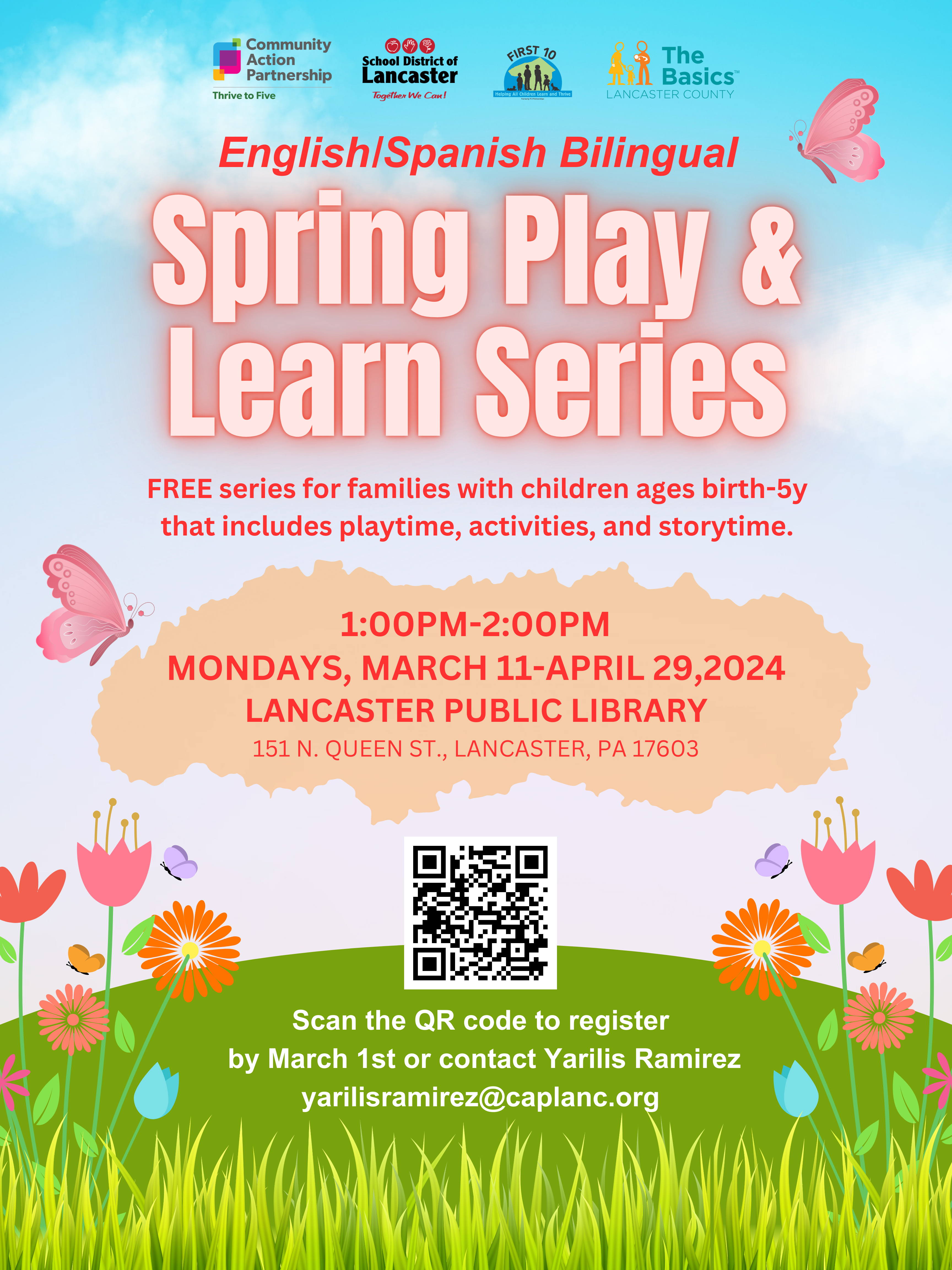 Spring Play and Learn flyer