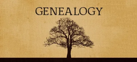 Genealogy text with tree silhouette