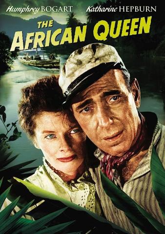 The African Queen movie poster featuring stars.