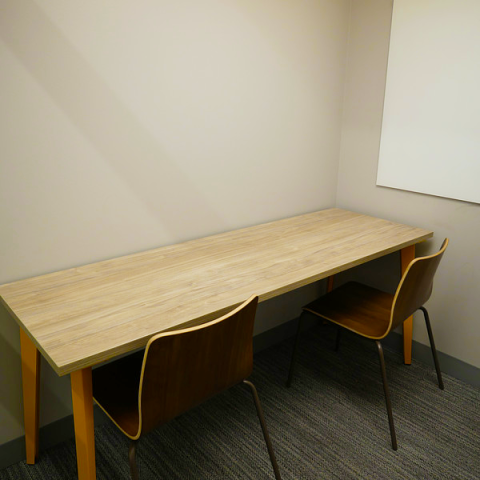 Table and chairs in a study room