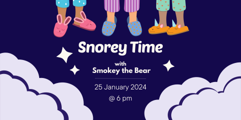 Snorey Time with Smokey the Bear graphic