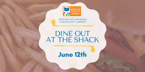 Dine Out at The Shack on June 12th with a voucher so the library receives a portion of the proceeds