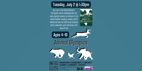 Animal Olympics July 2nd @ 1:30pm