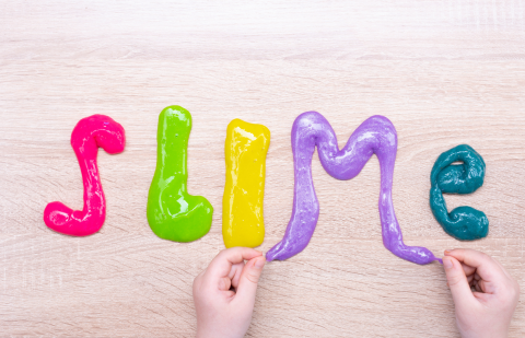 "Slime" spelled out in slime.