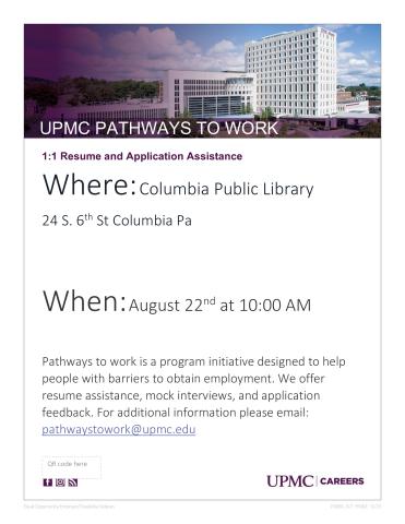 Flyer provided by UPMC