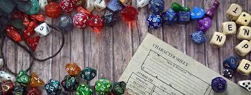 Dice and character sheet.