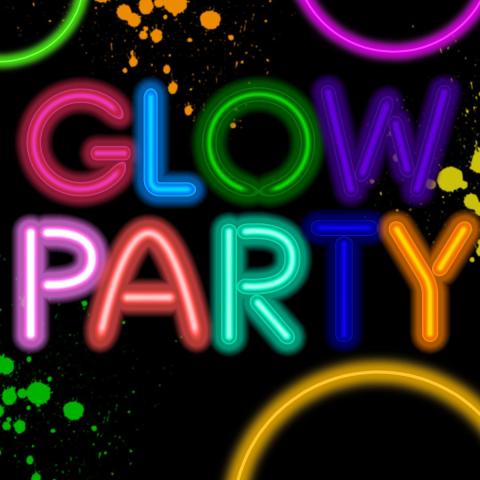 "Glow Party" in neon.