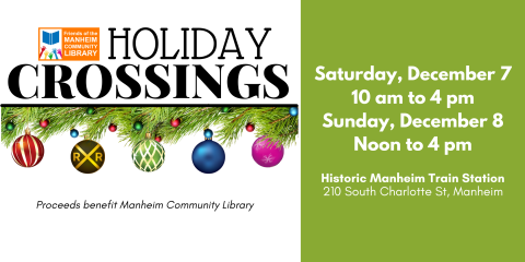 Image stating... Holiday Crossings on Dec. 8th from 12pm-4pm