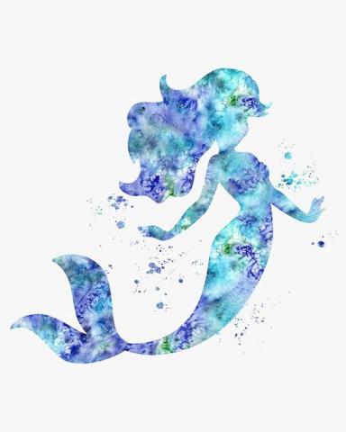 Colorful mermaid silhouette.