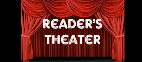 Stage with "Reader's Theater" written over it.