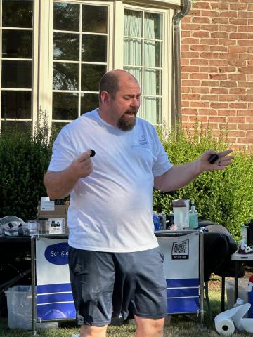 Man doing science experiment 