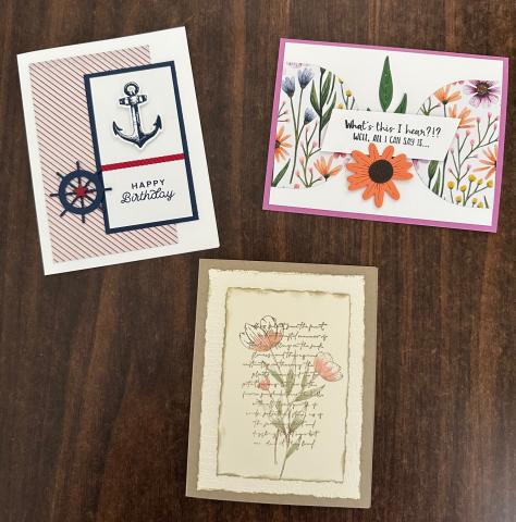 Photo of three birthday cards