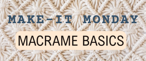 macrame background with words