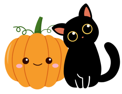 Happy pumpkin & cat.