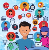 Clipart of digital icons.