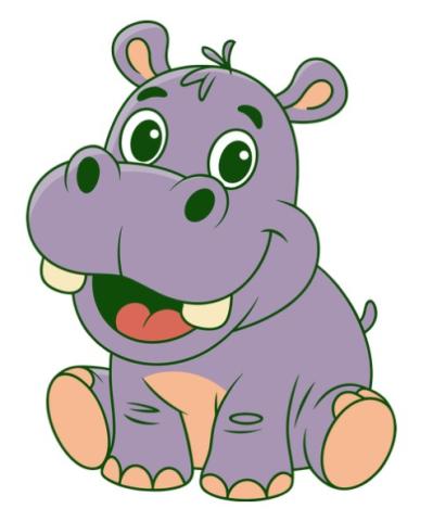 A happy hippo