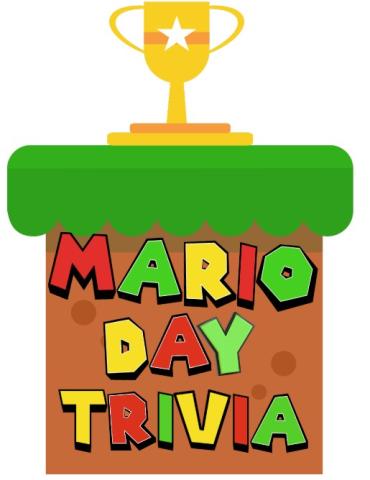 Mario Day Trivia on Super Mario background.