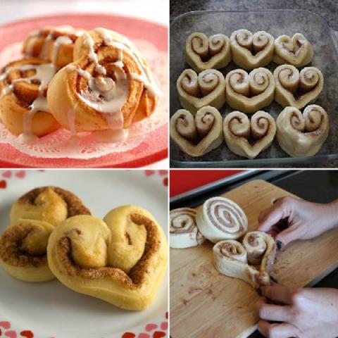 Heart Cinnamon Rolls