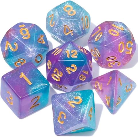 6 gaming dice of various sizes