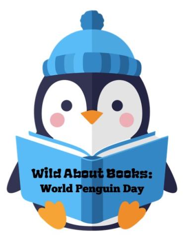 Penguin reading a book.