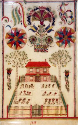 drawing of a 6 bed garden from 1818