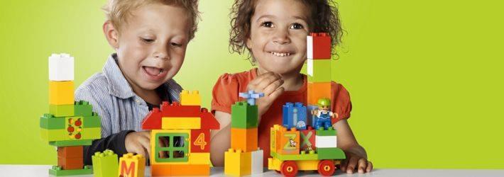 Children playing with blocks.