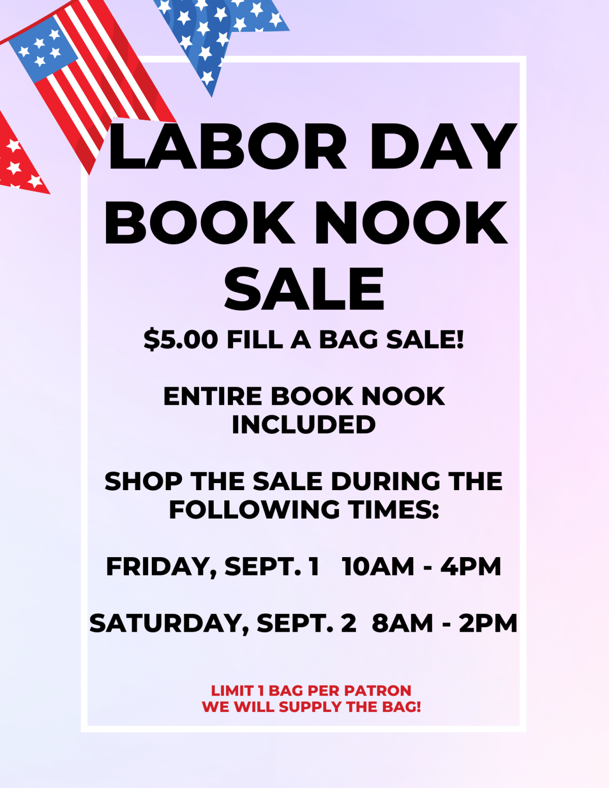 Labor Day Book Nook Sale 