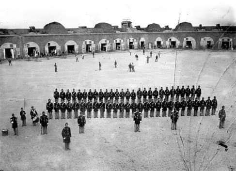 Black and White photo of group of baseball players during the Civil War