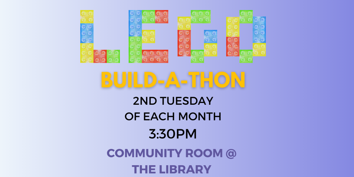 Lego Build-A-Thon 2nd Tuesdays at 3:30pm