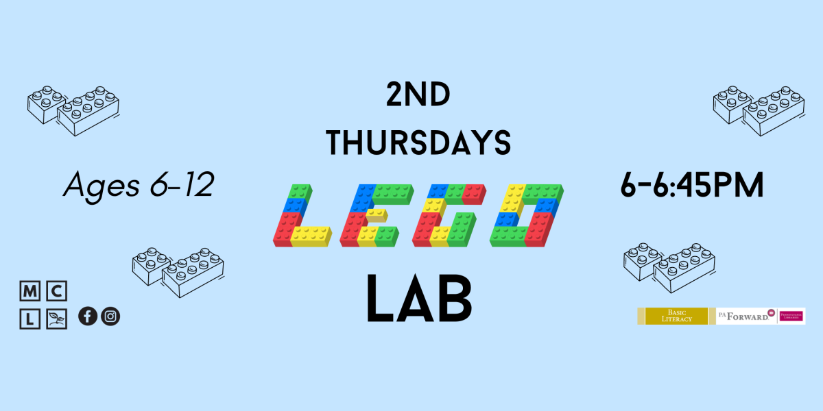 Lego Lab 2nd Thursdays at 6pm for ages 6-12