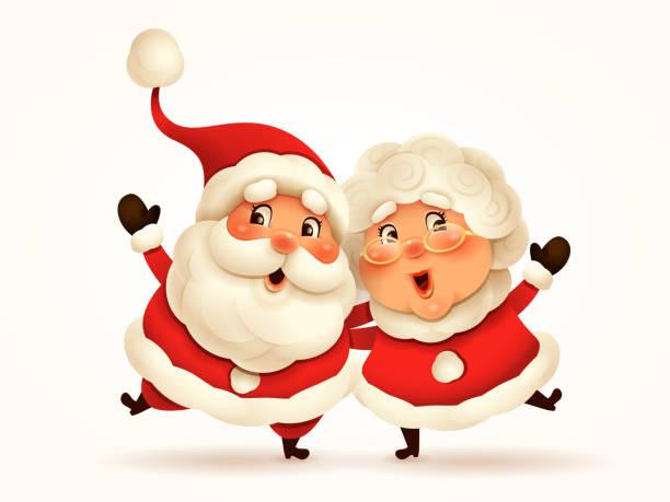 Cartoon image of Mr & Mrs Claus.