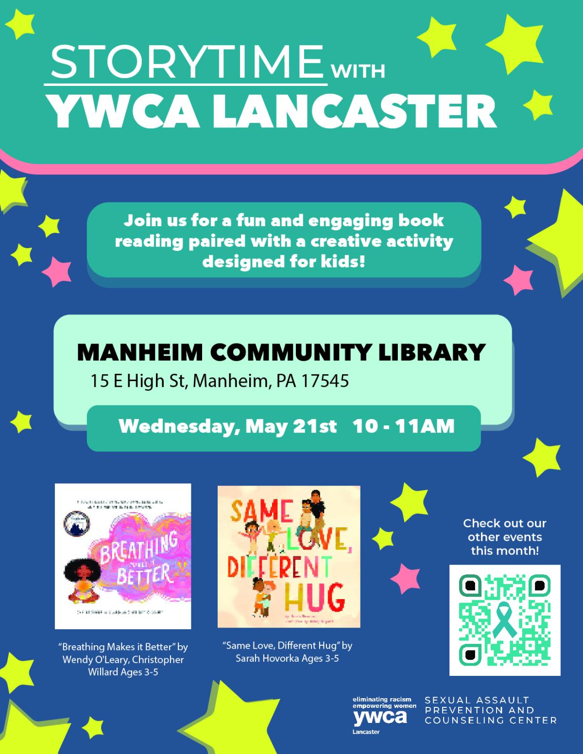 Image for the YWCA Story Time in May 21st.