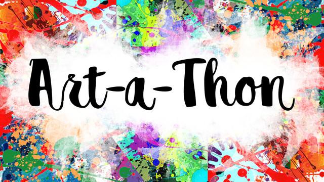 "Art-a-Thon" on colorful background.