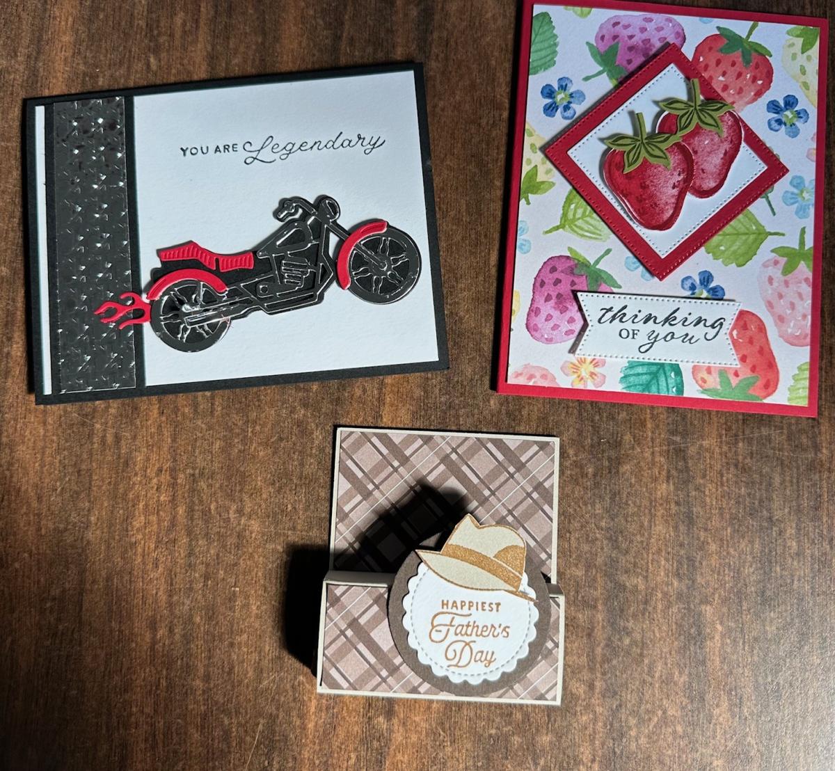 Photo of three cards.